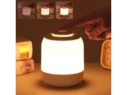 Luz Noturna Led Sensível Ao Toque Três Cores Lâmpada de Mesa Recarregável com Escurecimento Branca 
