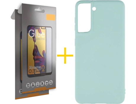 Kit Funda + 2 Protectores de Pantalla Samsung Galaxy S21 + Plus SKYHE Full (Verde Agua)