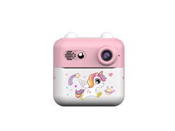 Mini cámara de impresión instantánea A22c, resolución de 24 MP, pantalla de 2,4 pulgadas, impresión térmica HD (rosa)