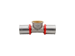 Conexión en T hembra multicapa tipo U roja Ø16x1/2, Gibalto
