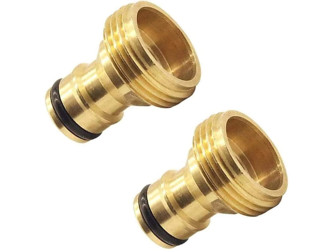 Conector Rápido De Manguera De Jardín 2 Piezas 3/4 Pulgada Hilo Macho De Latón Adaptador Para Grifo Y Accesorios