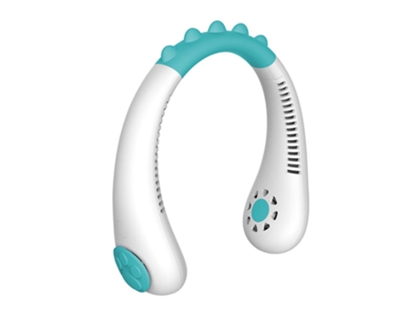 Ventilador de cuello portátil Ventilador personal recargable portátil para niños Mini ventilador de refrigeración sin aspas Blanco BISBISOUS