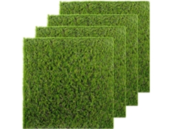 Ladrillos de césped artificial (4 piezas, 30 x 30 cm) para decoración de césped DIY