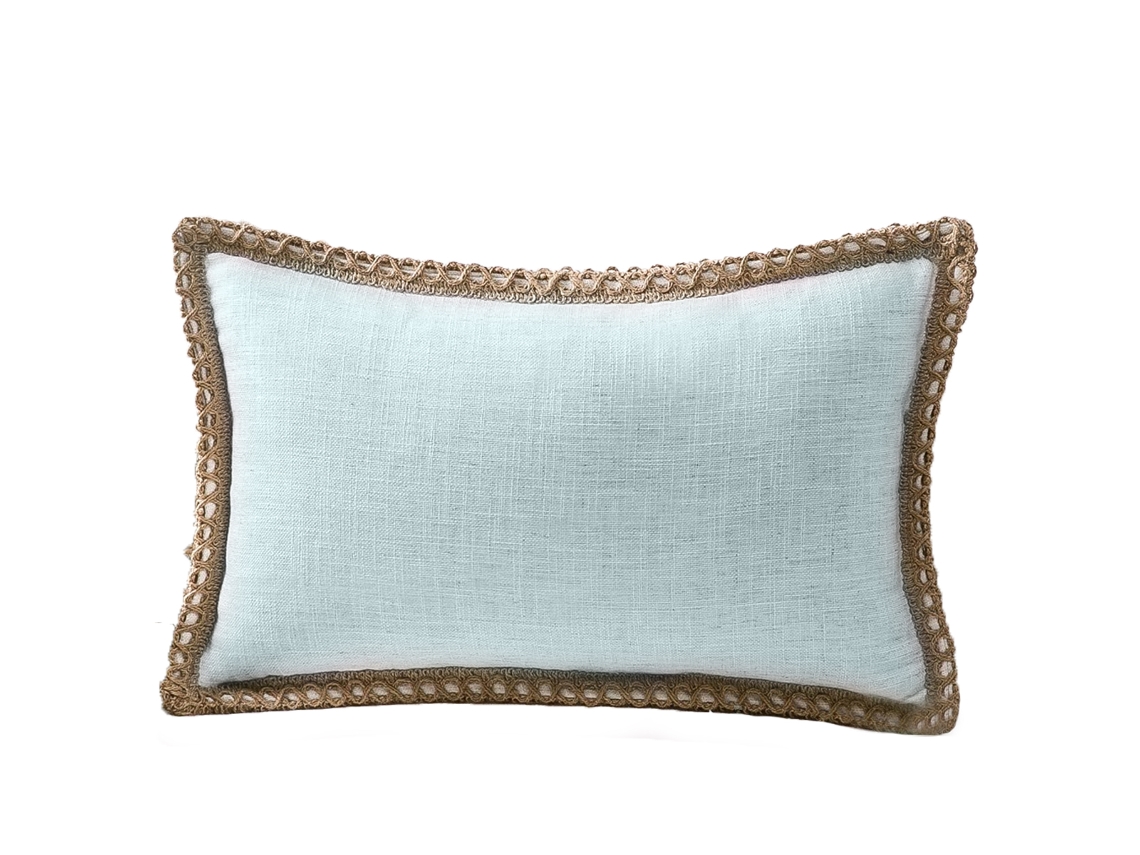1 Funda De Almohada Rústica De Lino Y Yute, 30 X 50 Cm