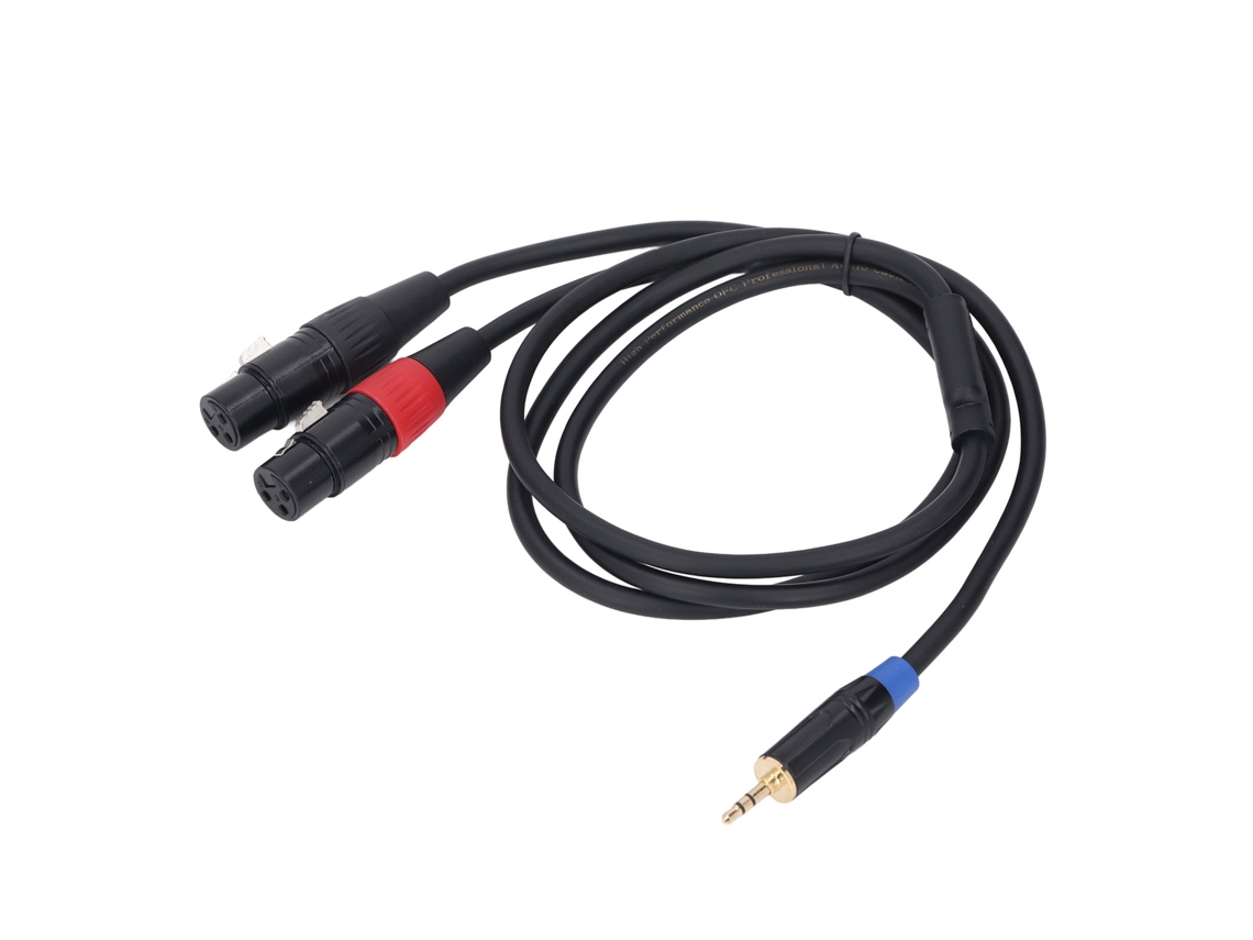 Cable Divisor En Y Con Dos Conectores Xlr Hembra A Conector Auxiliar Estéreo De 3,5 Mm Y Adaptador De Micrófono De 2 M/6,6 Pies.