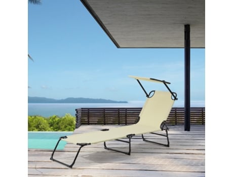 Tumbonas CASA.PRO (Acero - Beis - 190x53x27 cm)