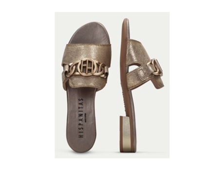 Sandalias de Mujer HISPANITAS Plana Piel Plateado (40)