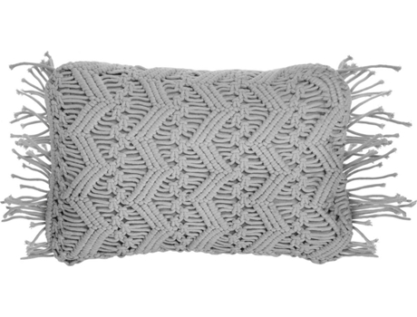 Cojín decorativo gris macramé 30x45 cm BELIANI Kirikkale