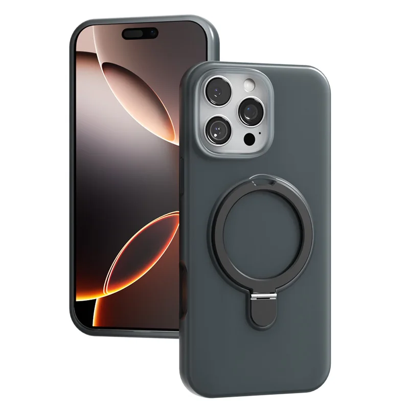 (iphone 14 Pro Max, Gris) Anillo De Soporte Magnético De Silicona Líquida, Funda Magsafe Para Iphone