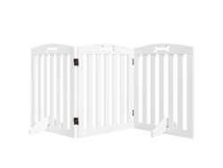 Puerta Plegable Para Perros De 155 Cm, 3 Paneles, Para Perros Medianos, Con Patas Extraíbles, Color Blanco.