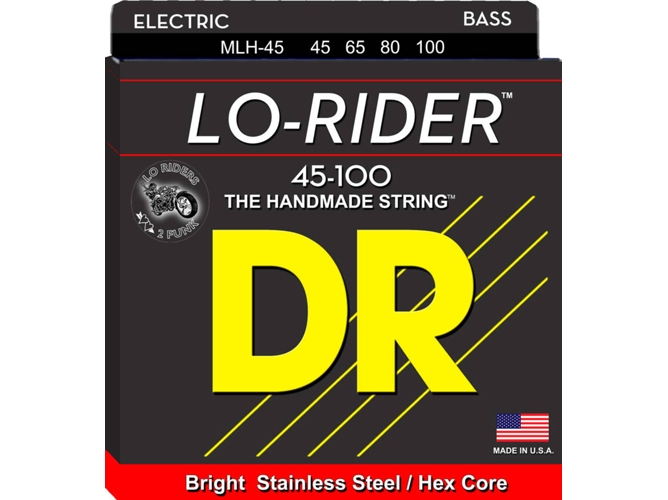 Juego de Cuerdas Bajo Eléctrico DR MLH-45 Lo-rider (.045 - .065 - .080 - .0100 - Acero Inoxidable)