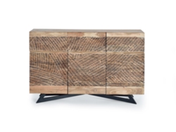 Aparador en madera de acacia y ptas metal color natural Marrón.GINER Y COLOMER 90x40x140