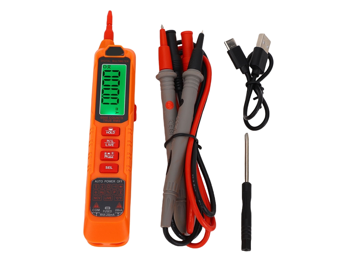 Tester De Voltaje Digital Pen Type 6000 Counts Con Ncv Inteligente