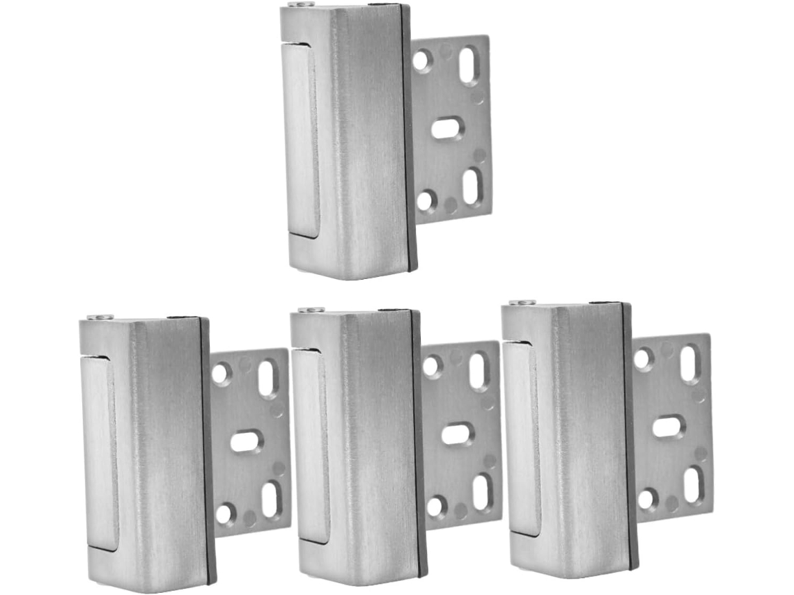 Juego De 4 Cerraduras De Seguridad Para Puertas Con Pestillo Metálico Reforzado Y Dispositivo Antirrobo.