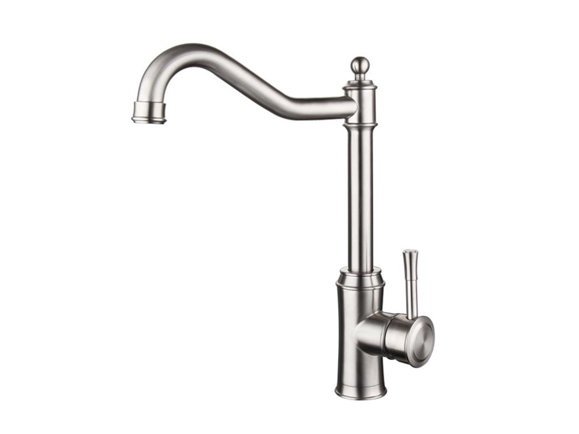 Grifo De Cocina De Acero Inoxidable Con Caño Giratorio, Adecuado Para Fregaderos Cerca De Ventanas (níquel Cepillado).