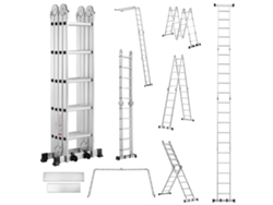 Escalera Telescópica 7 En 1, Escalera Transformable De 5,8 M, 2 Peldaños Gruesos Antideslizantes