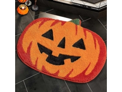 Alfombrilla De Baño De Otoño Con Diseño De Calabaza De Halloween, Antideslizante, Suave Y Bonita, Para Ducha O Bañera, Color Naranja, 50x70 Cm.