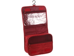 Neceser De Viaje Plegable De Gran Capacidad, Color Rojo, Fabricado En Tejido Catiónico Con Múltiples Compartimentos.