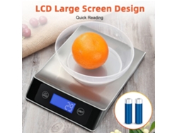 Báscula de cocina Nicecee, pantalla LCD, para bajar de peso, hornear y cocinar, acero inoxidable