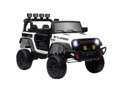 Carrinho Elétrico Infantil 12v Controle Remoto Led Buzina Música Branco