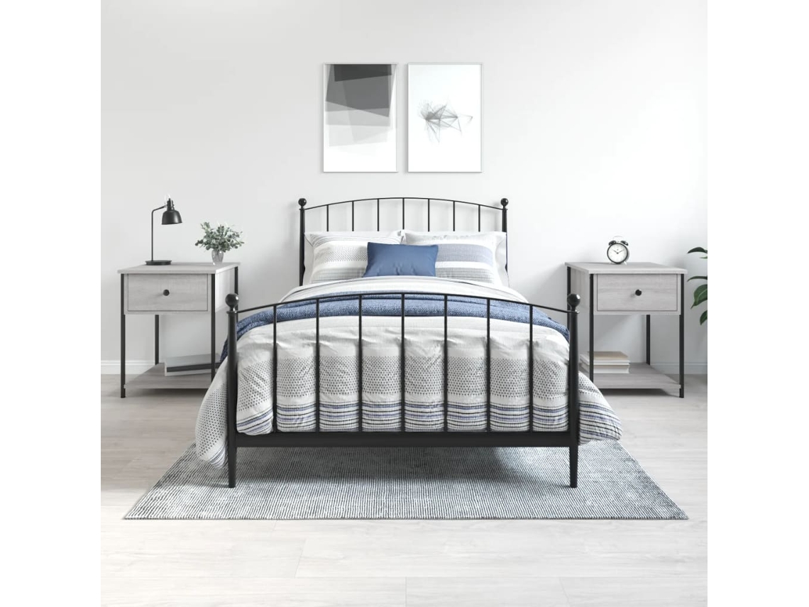 Mesitas de Noche 2Pzs 44X45X58 Deriv. de Madera Gris Sonoma