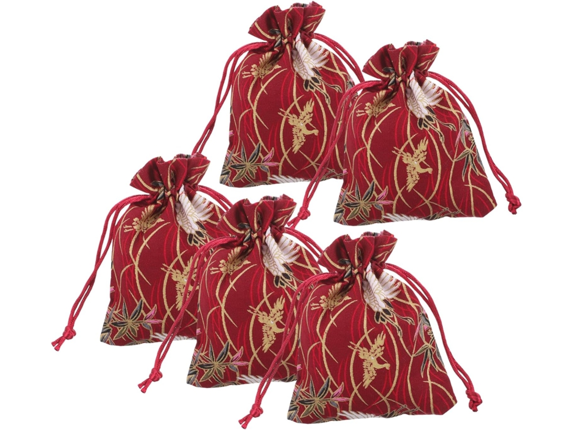 Juego de 5 pequeñas bolsas de maquillaje para regalos de boda, en lona o tela. Gokoco