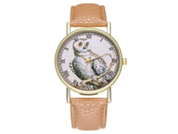 Reloj De Pulsera Para Mujer Y Hombre Moda Elegante Cuarzo Patrón Cartoon Beige