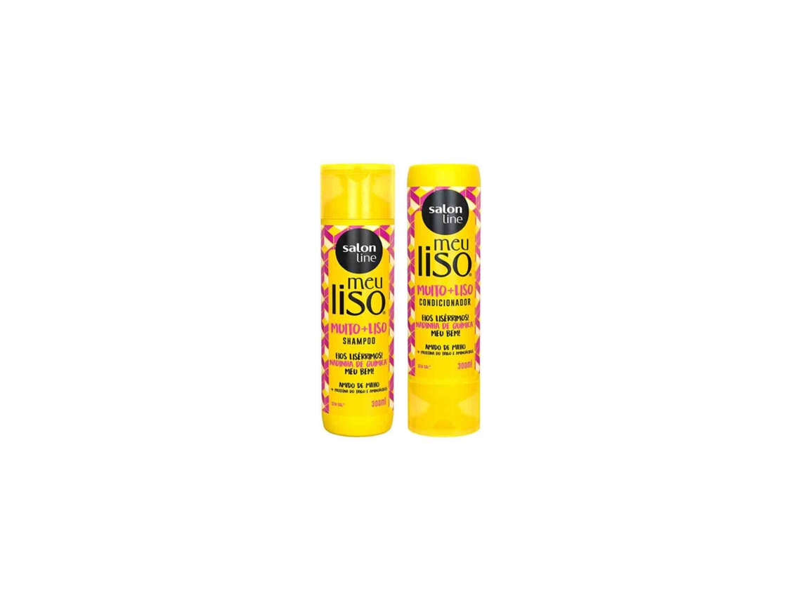 Cofre de Pelo SALON LINE Kit Liso Almidón de Maíz Champú + Acondicionador (300 ml + 300 ml)