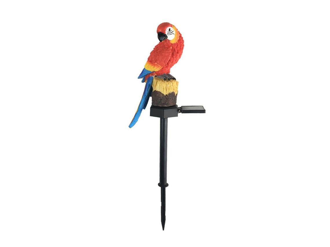Lámpara solar de loro con estaca para iluminación decorativa de jardín