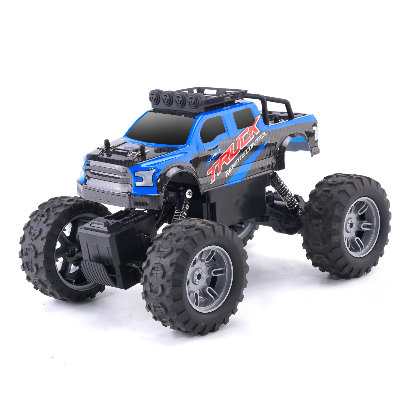 (azul) Vehículo Todoterreno De Escalada Con Control Remoto 4x4 Con Luz Recargable Para Niños, Coche De Carreras Eléctrico