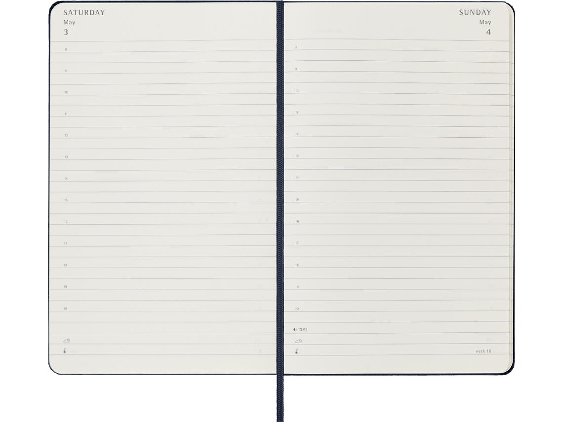 Calendario de Libro MOLESKINE 2025 Días L/A5 Tapa Blanda Negro