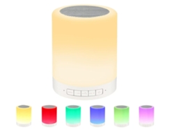 Lámpara de noche táctil con altavoz Bluetooth, luz de noche de mesa, 3 modos táctiles regulables y 7 colores para cambiar Vledary
