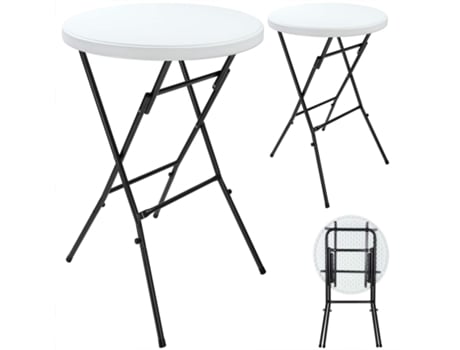 Mesa Alta 2Pzs Blanca 110x72cm Plegable