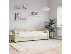 Sofá Cama Con Colchón Tela Crema 80x200 Cm