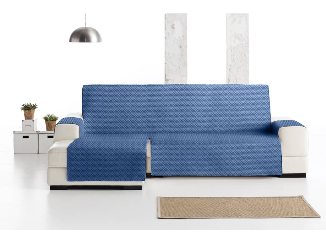 Funda acolchada e impermeable para Chaise Longue orientación izquierda Luke (290 cm - Azul)