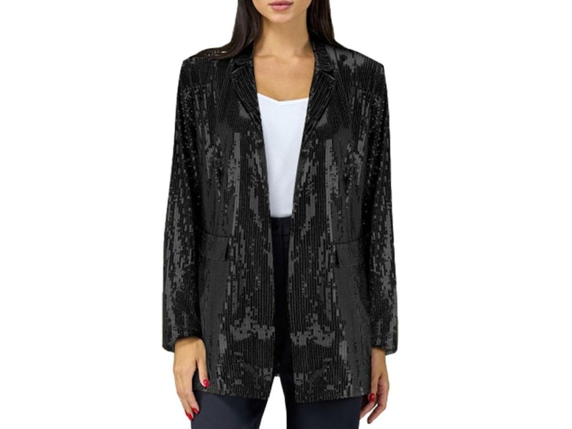 2026-chaqueta De Lentejuelas Para Mujer Casual Con Cierre Abierto Blazer De Manga Larga