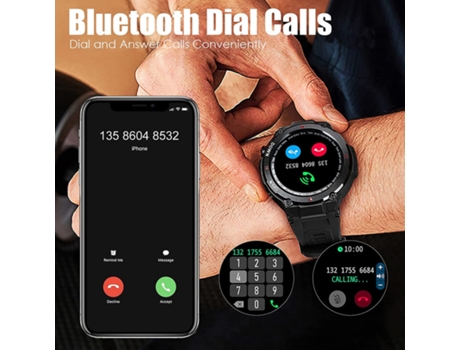 Reloj inteligente militar para hombres, reloj inteligente de 1,3 pulgadas, Conversación diaria, reloj rastreador de actividad Física