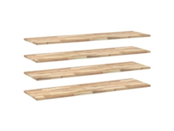 Conjunto 4 Estante Flotante VIDAXL Marrón Madera de acacia (140x40x2 cm)
