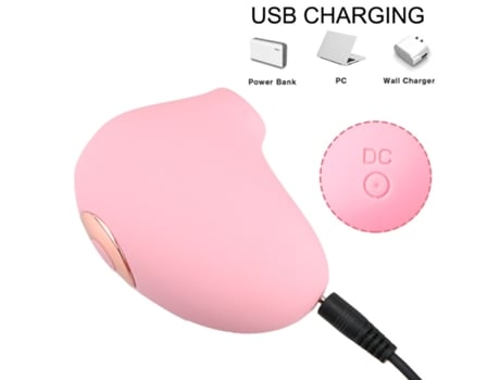 Mini vibrador de masaje de succión recargable por USB con 10 modos para mujeres (rosa) YIZHOOD
