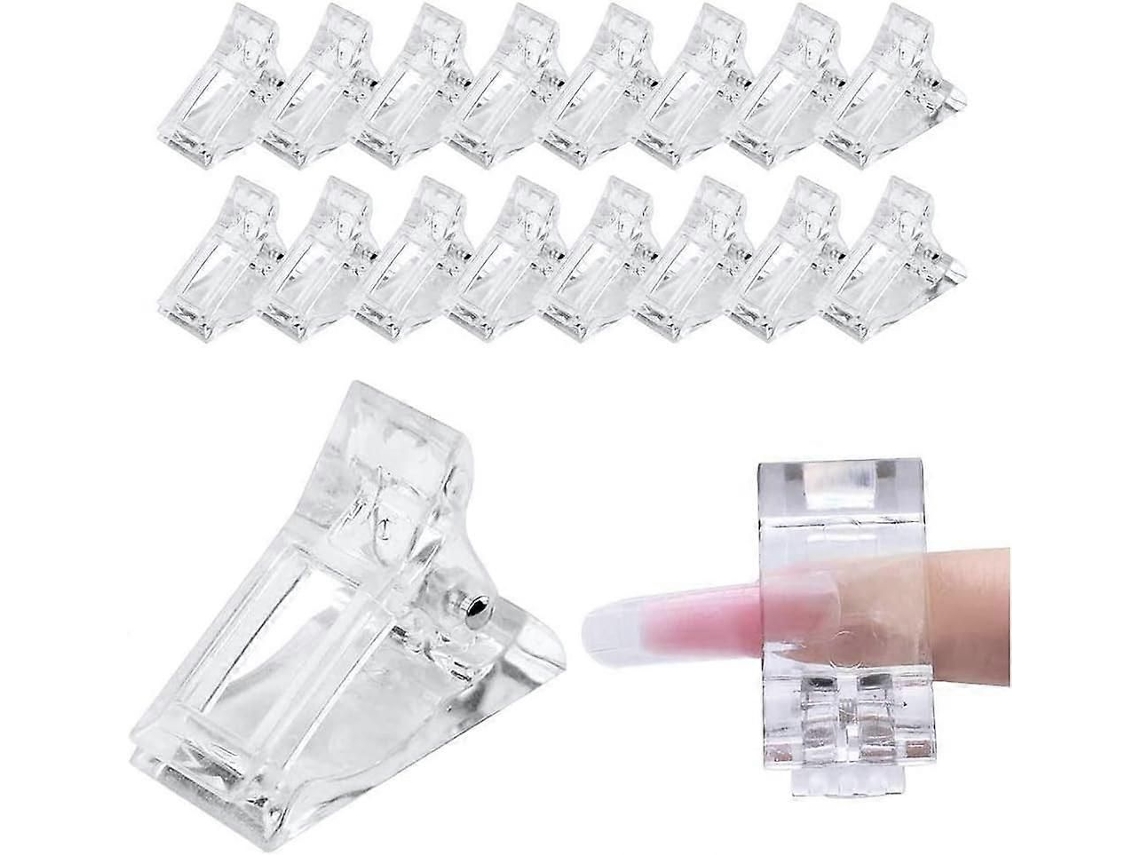 Juego de 5 clips transparentes para uñas postizas, herramientas de manicura, extensiones de uñas, clips de plástico para sujetar uñas GOKOCO