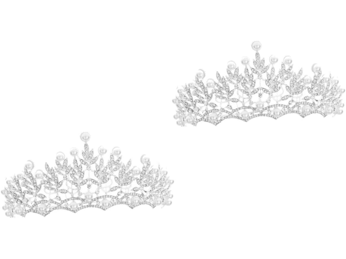 2 Piezas, Fiesta De Té, 2 Tiaras Nupciales Y Duraderas Para Bodas, Fiestas Y Compromisos.