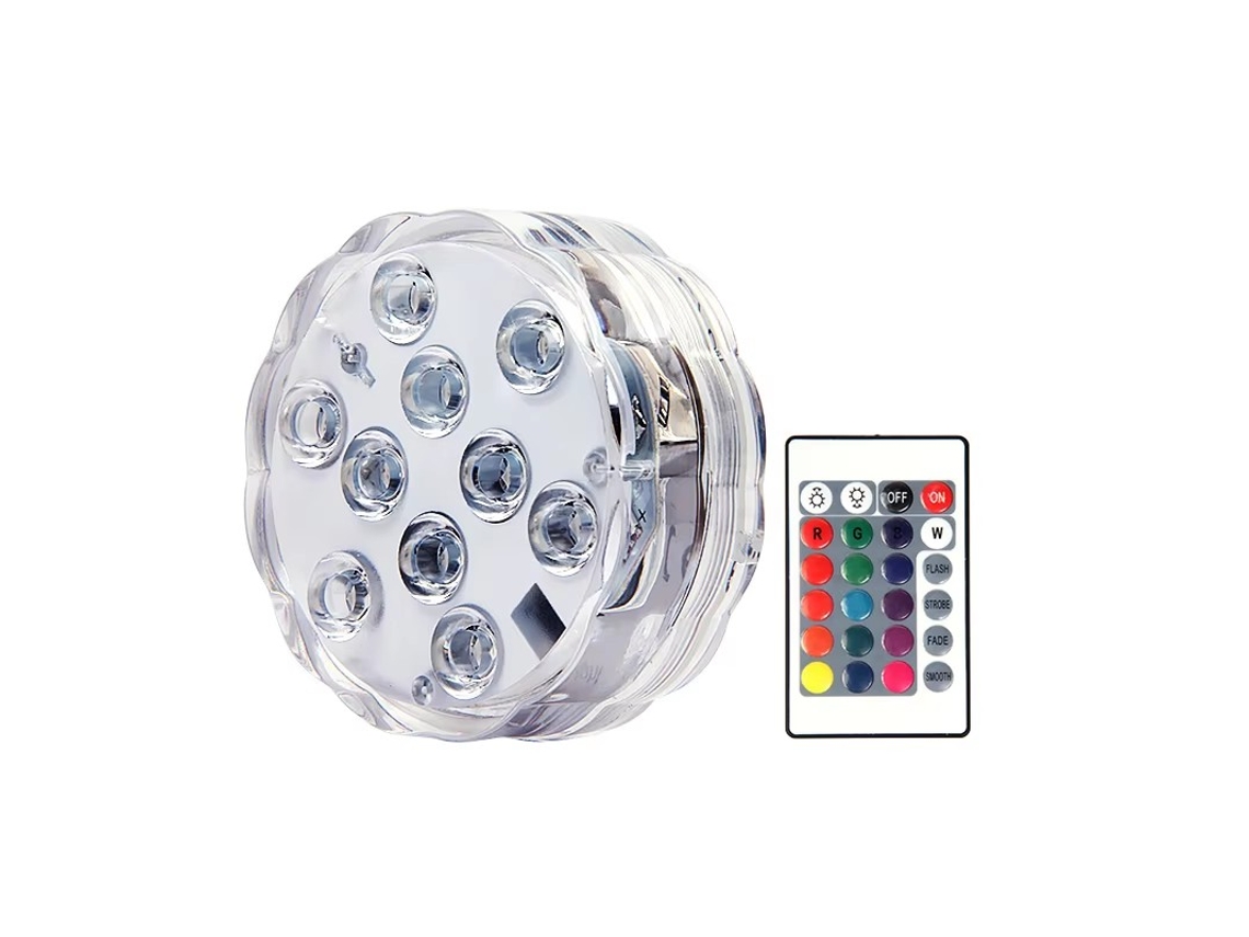 Luz LED subacuática para piscina con control remoto, 3 LED RGB, funciona con pilas, ideal para jarrones y acuarios. Aeuzwr