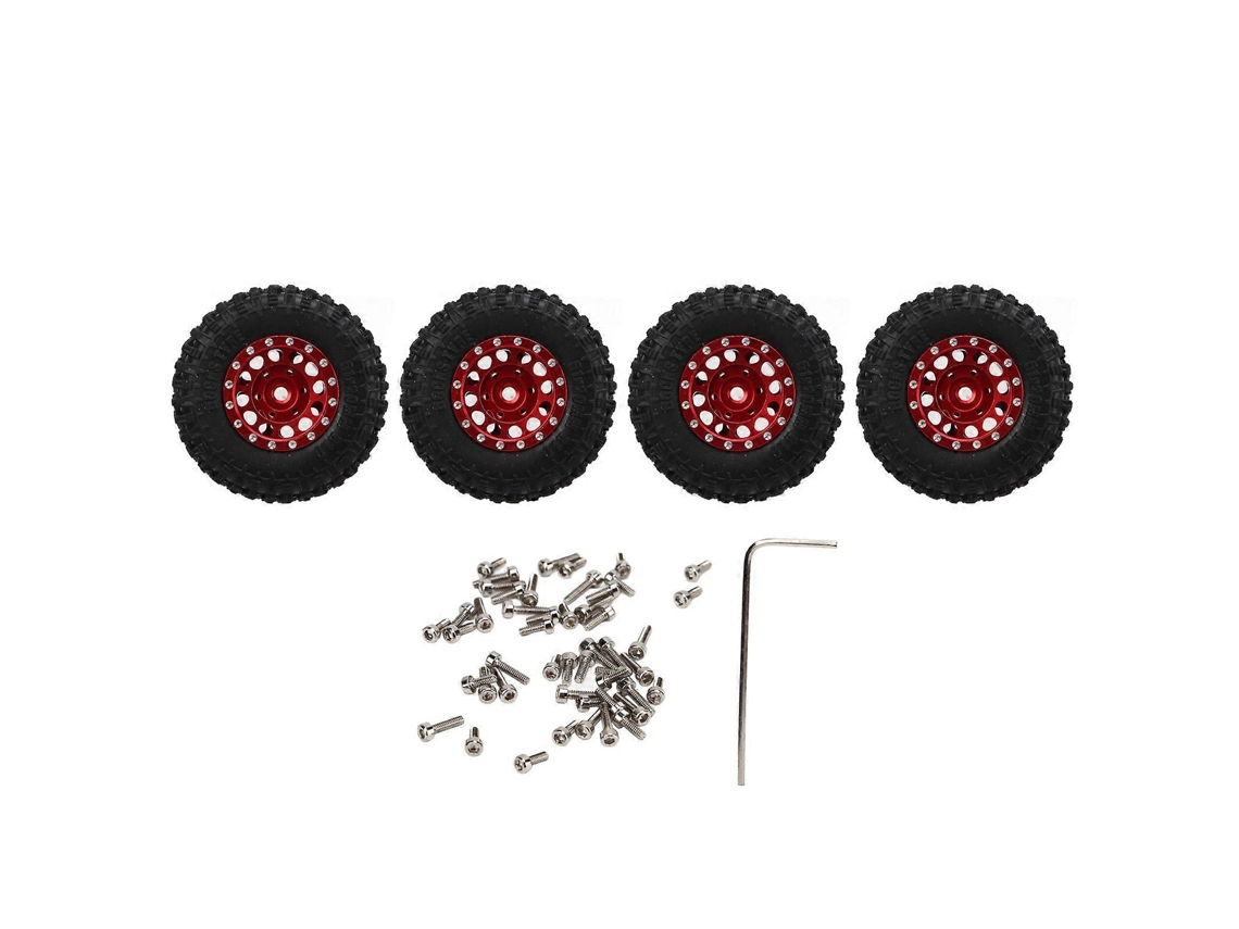 Ruedas y neumáticos de aleación de aluminio RC para coche Axial SCX24 1/24 Vayotoy