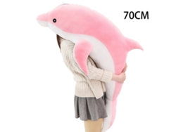 Ats-juguete De Peluche Delfín 70cm Rosa Peluche Corto Algodón Pp Animal De Peluche Bonito