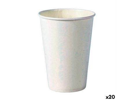 Set de Vasos ALGON Desechables Cartón Blanco 20 Piezas 220 ml (20 Unidades)