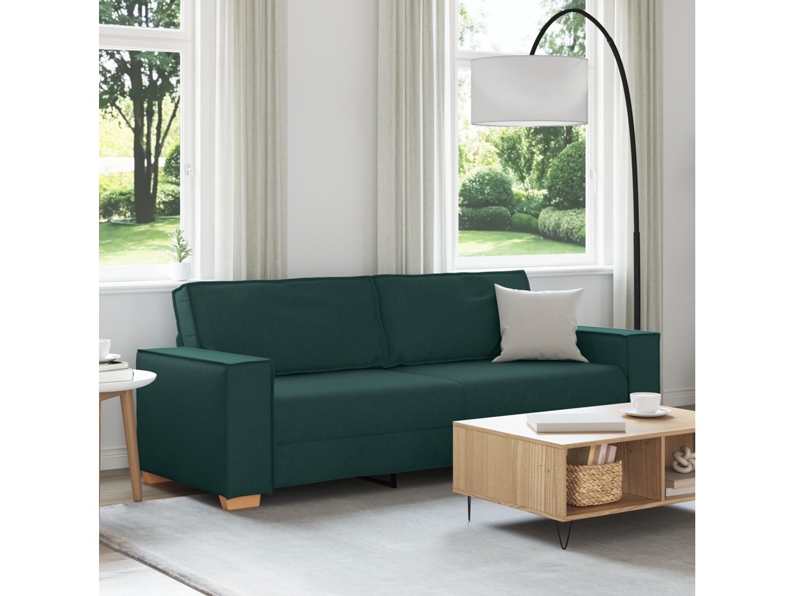 Sofá De 3 Plazas | Sofá De Salón | Sofá De Descanso Verde Oscuro 180 Cm De Tela Wsd823782