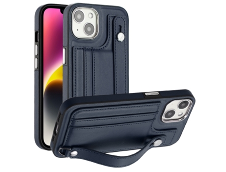 Funda Mobile Phone Cases Shockproof With Wrist para iPhone 13 Piel Marrón