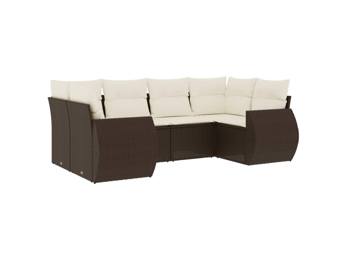 Maison Exclusive - Set Sofás De Jardín 6 Piezas Y Cojines Ratán Sintético Marrón