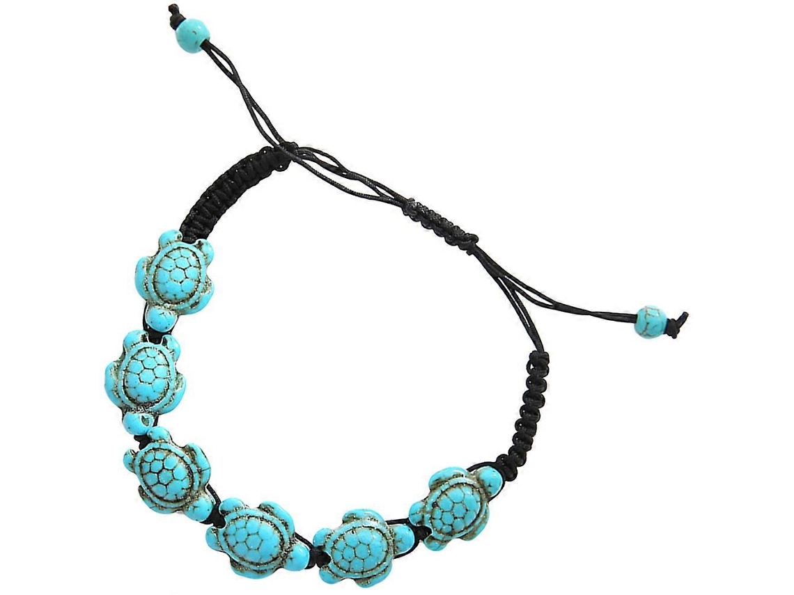 Pulsera de tortuga trenzada turquesa, joyería de muñeca para mujer Nostalgia88