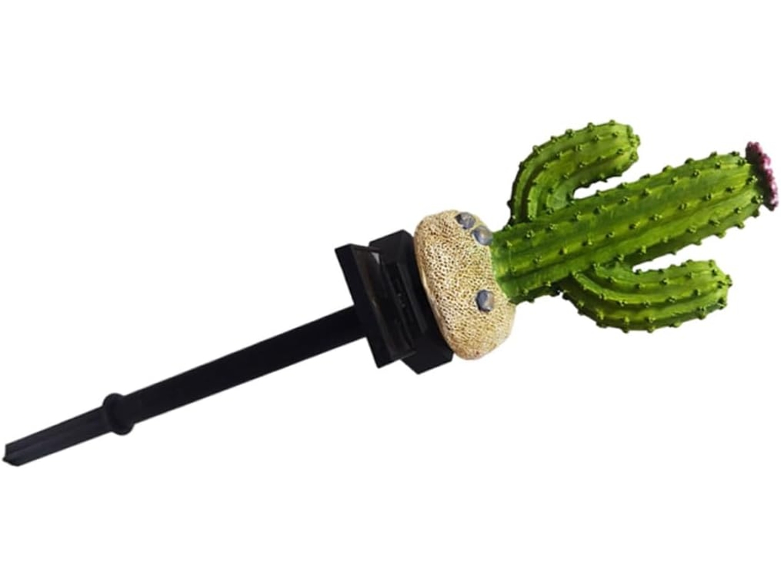 Lámpara Solar De Resina Verde Con Forma De Cactus, Fácil De Instalar: Iluminación Continua Para Decoración Exterior.